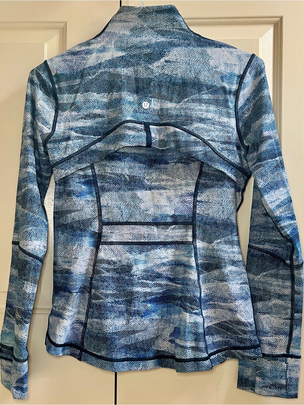 LN!🍒LULULEMON sz 10 DEFINE Jacket MESH SCAPE Navy Blue/White *LUXTREME - Picture 4 of 9
